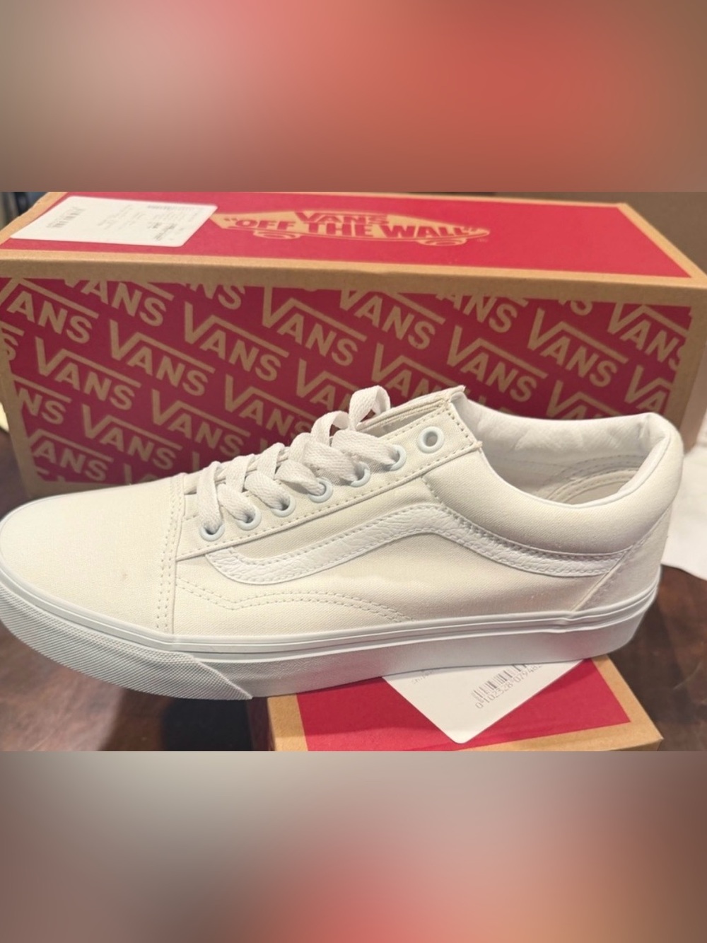 Vans Women’s Old Skool Classic Skate Sneakers White / White Size 9 M US